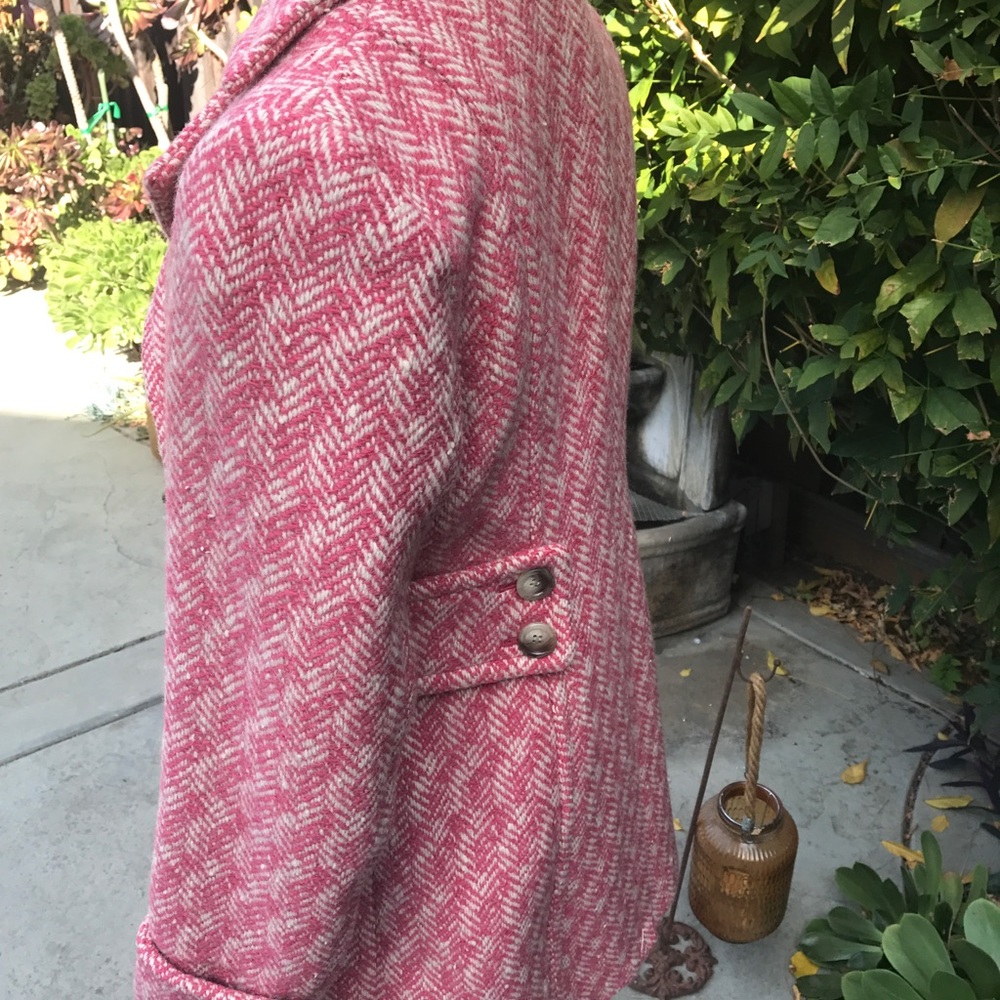 Ann Taylor Pink/ White Coat Size 4 - Picture 6 of 11